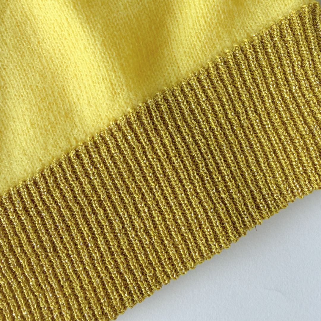 Sonoma Lurex Trimmed Sweater in Lemon