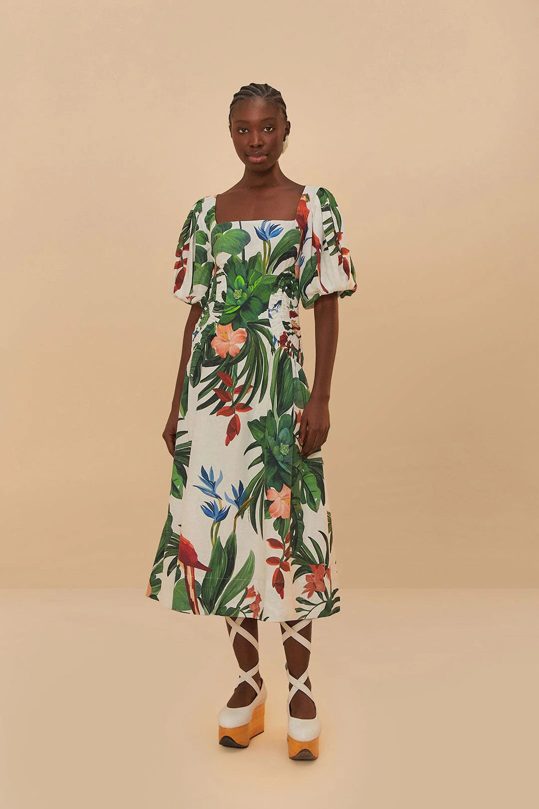 Midnight Macaw Fiesta Midi Dress