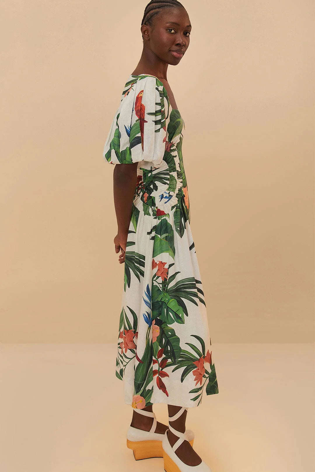 Midnight Macaw Fiesta Midi Dress