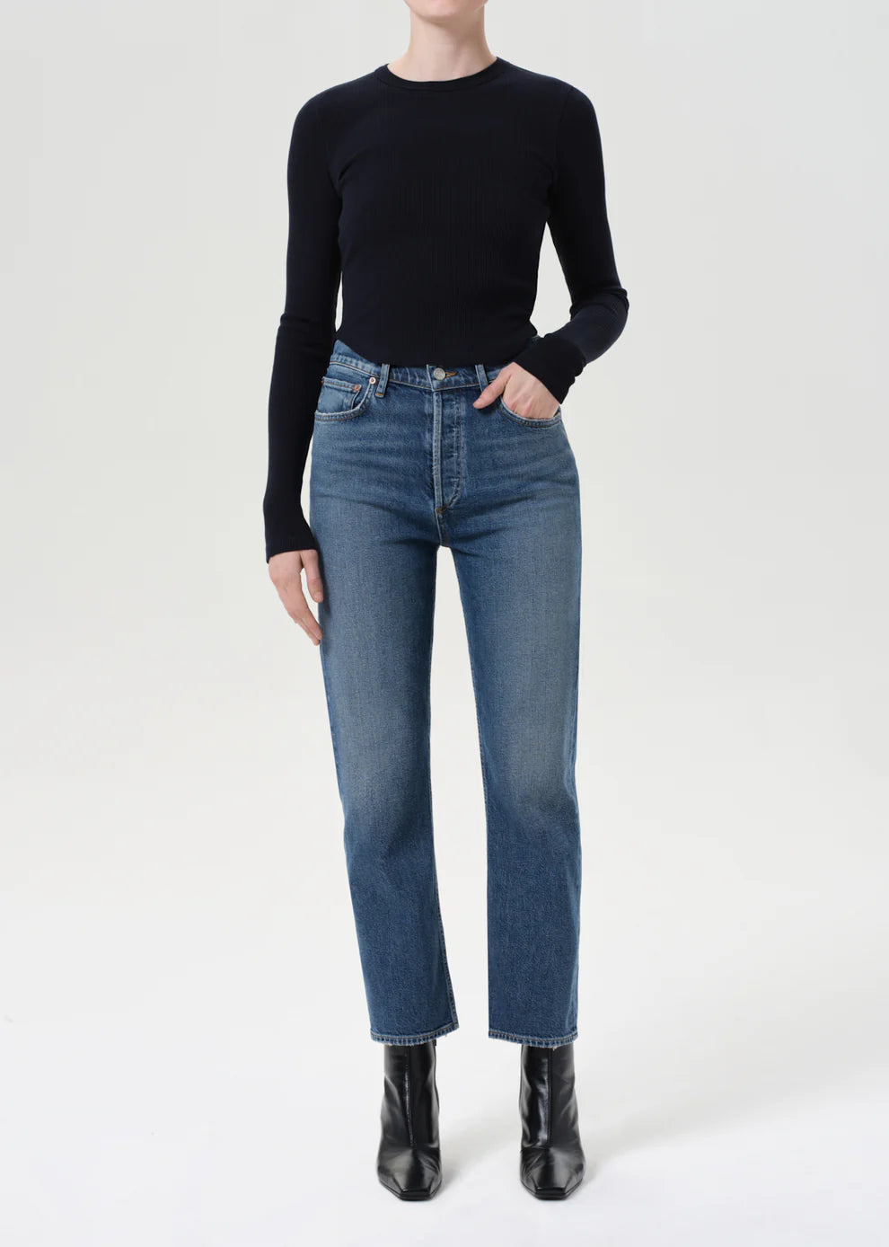 90's Pinch Waist Crop Jean