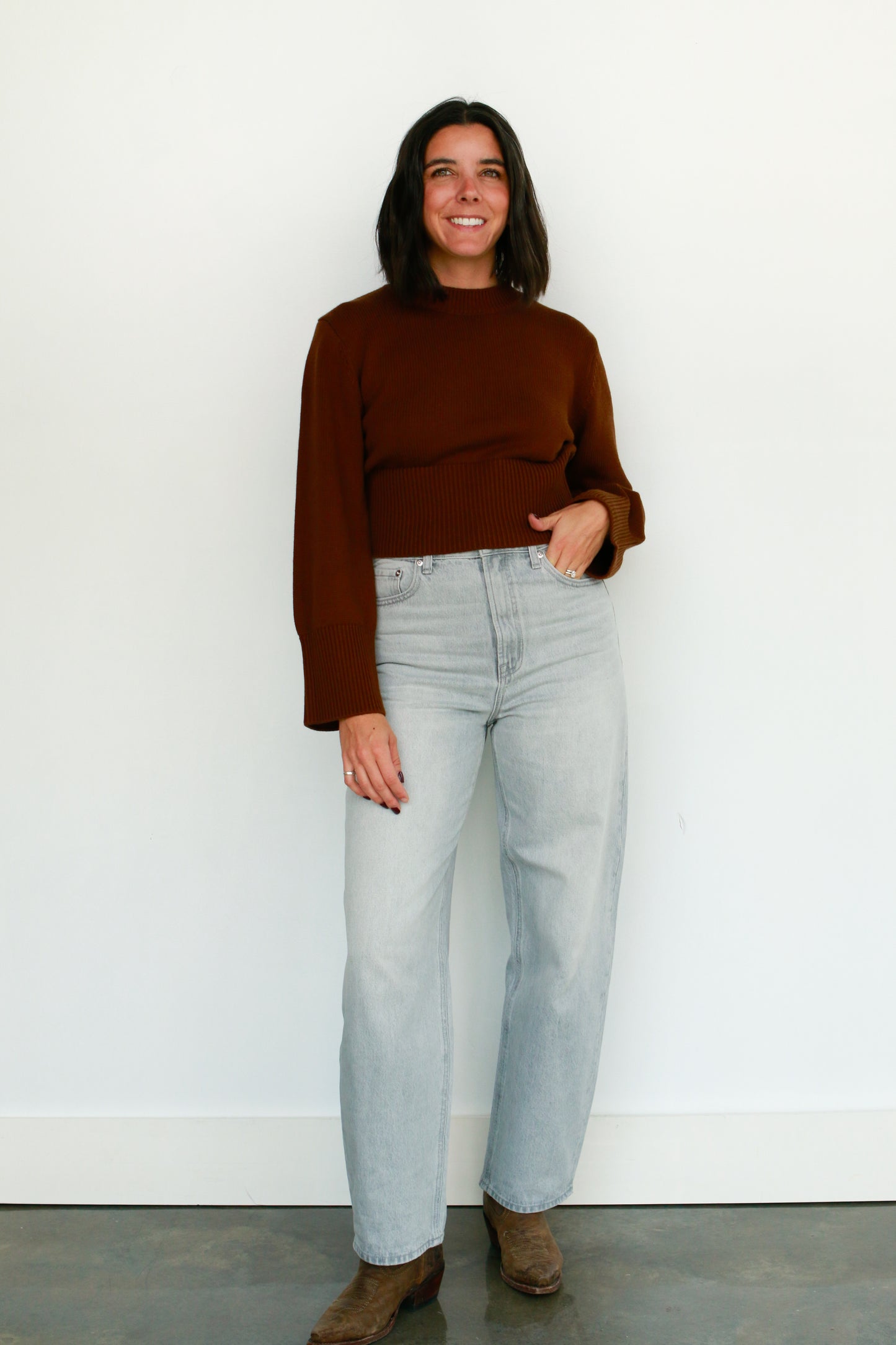 Gray Wash Barrel Jeans