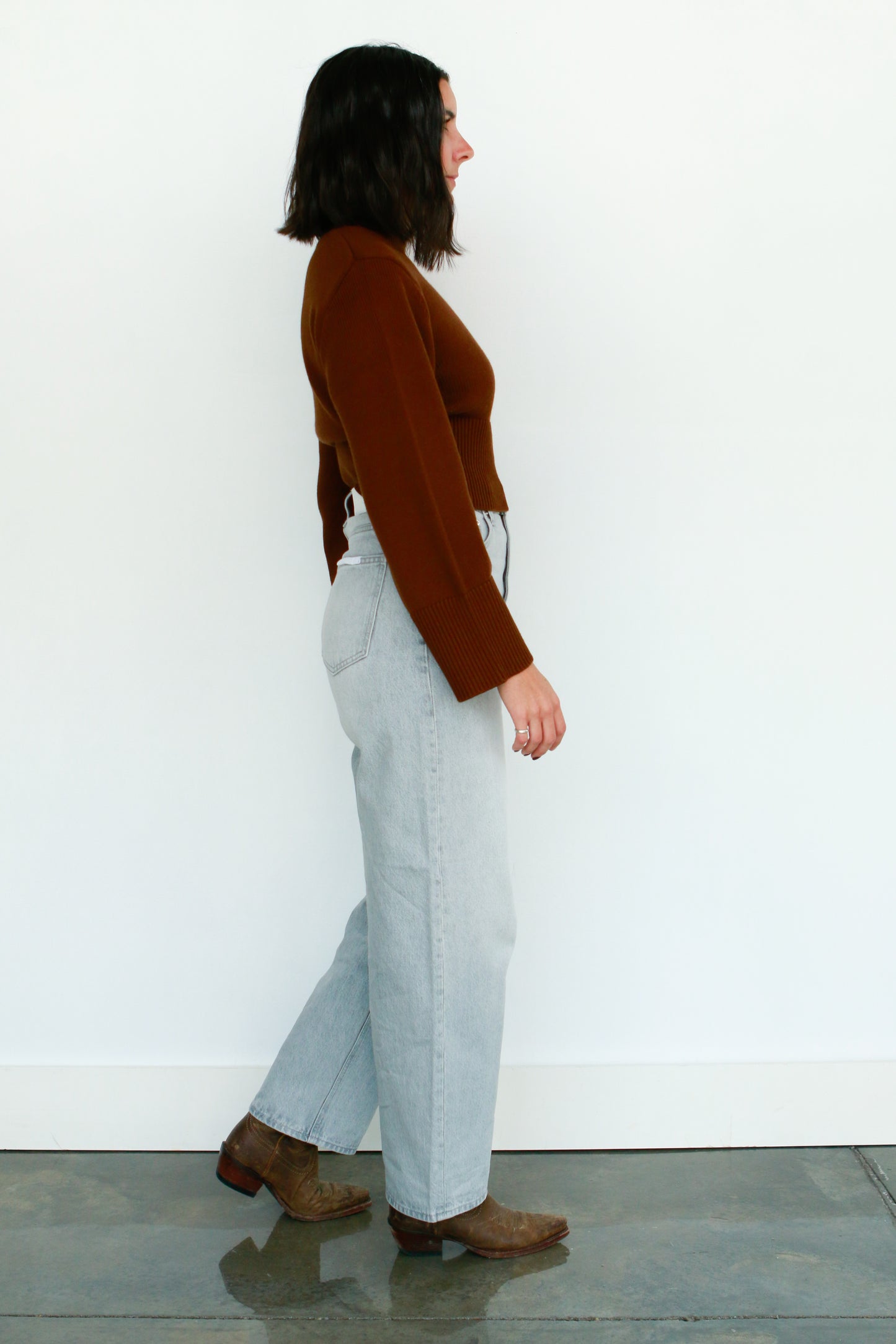 Gray Wash Barrel Jeans