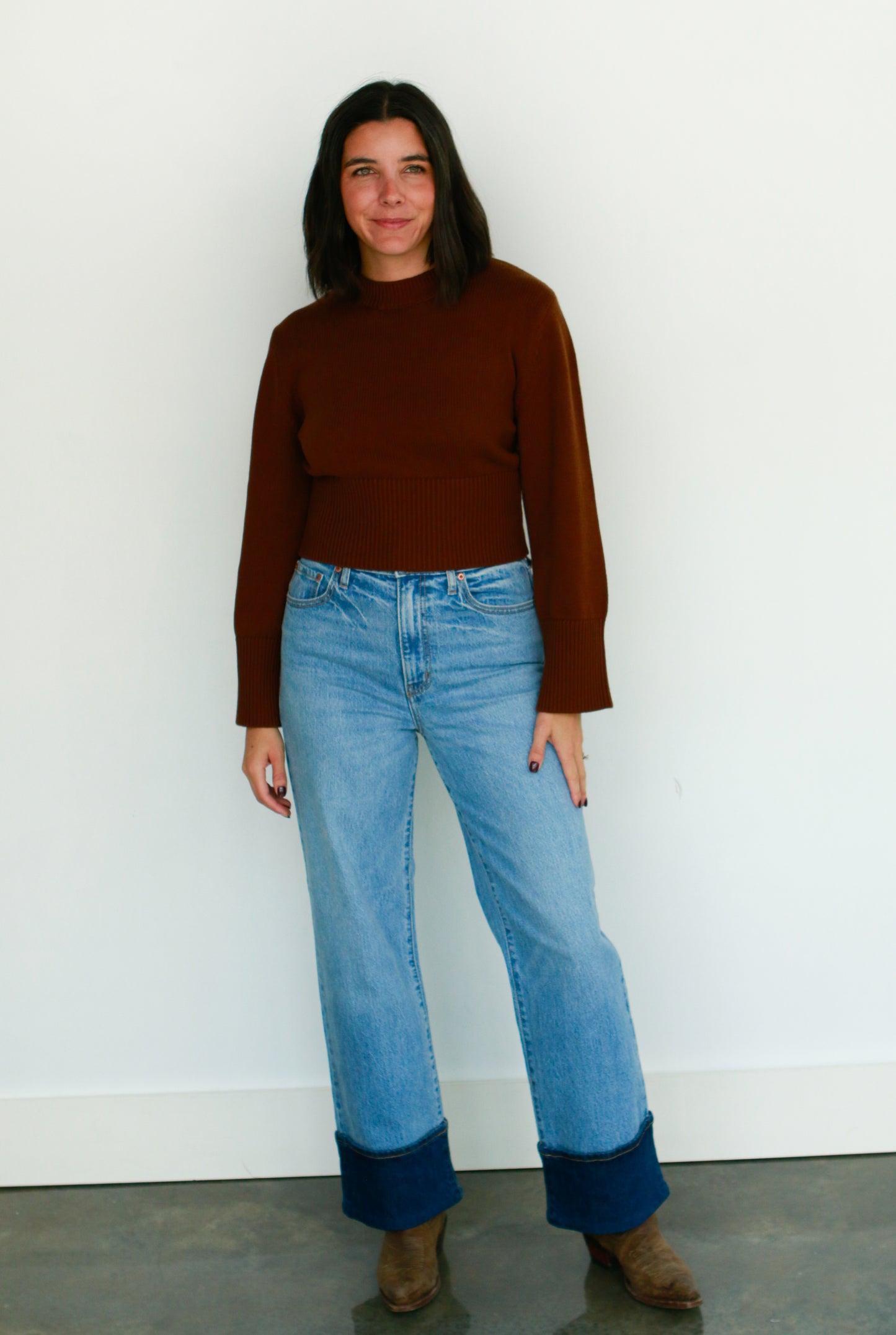 Two Toned Cuffed Denim