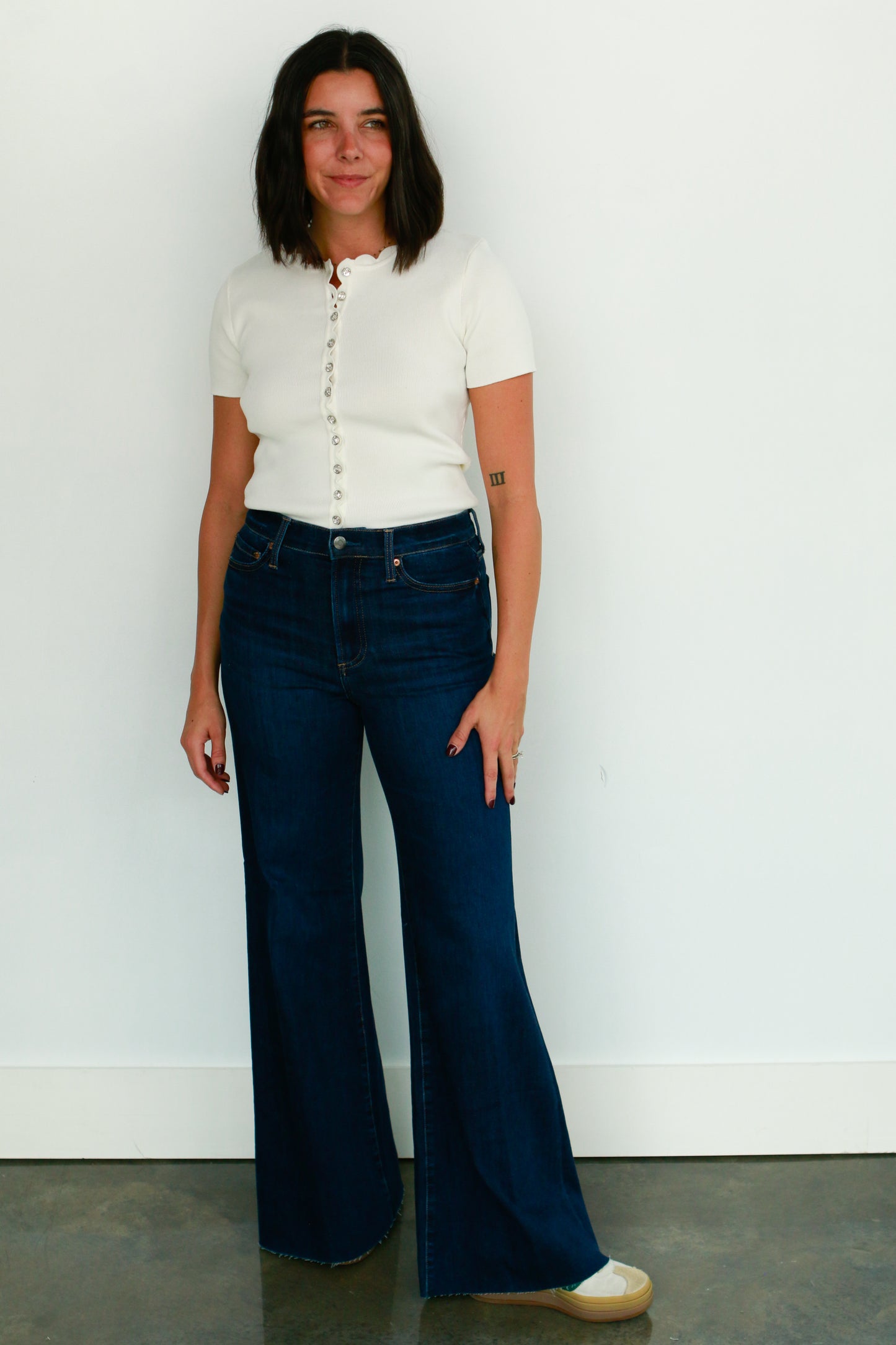 High Rise Wide Leg Dark Denim
