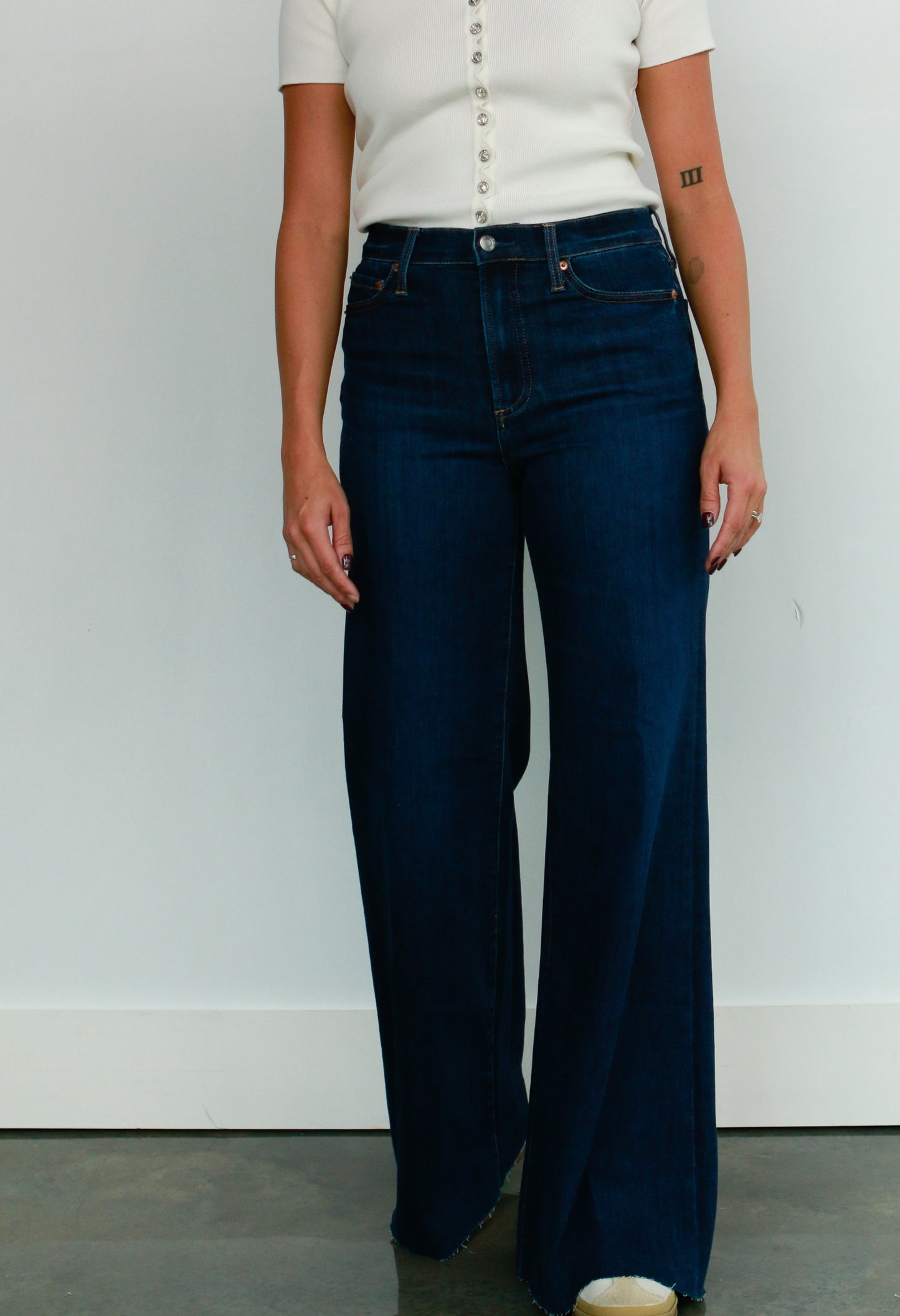 High Rise Wide Leg Dark Denim