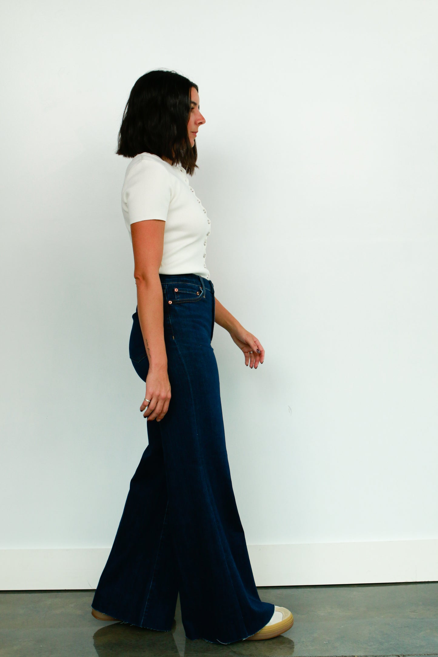 High Rise Wide Leg Dark Denim