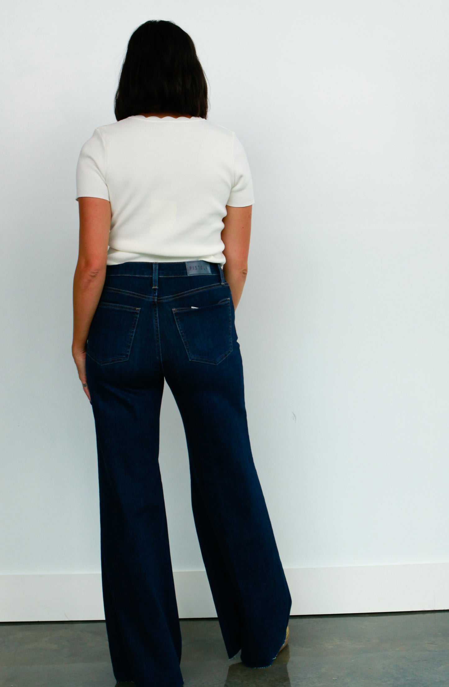 High Rise Wide Leg Dark Denim