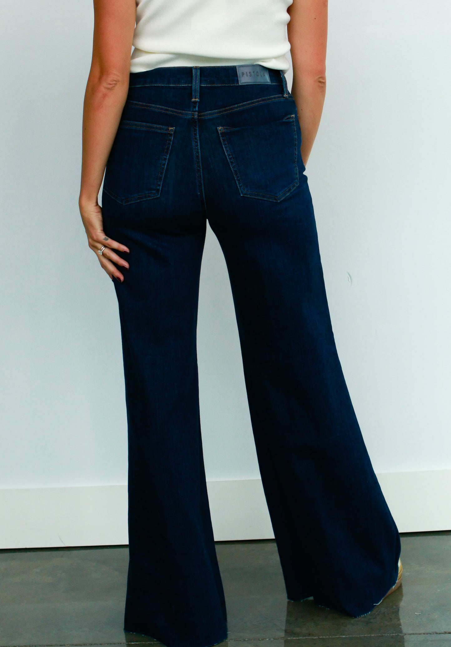 High Rise Wide Leg Dark Denim