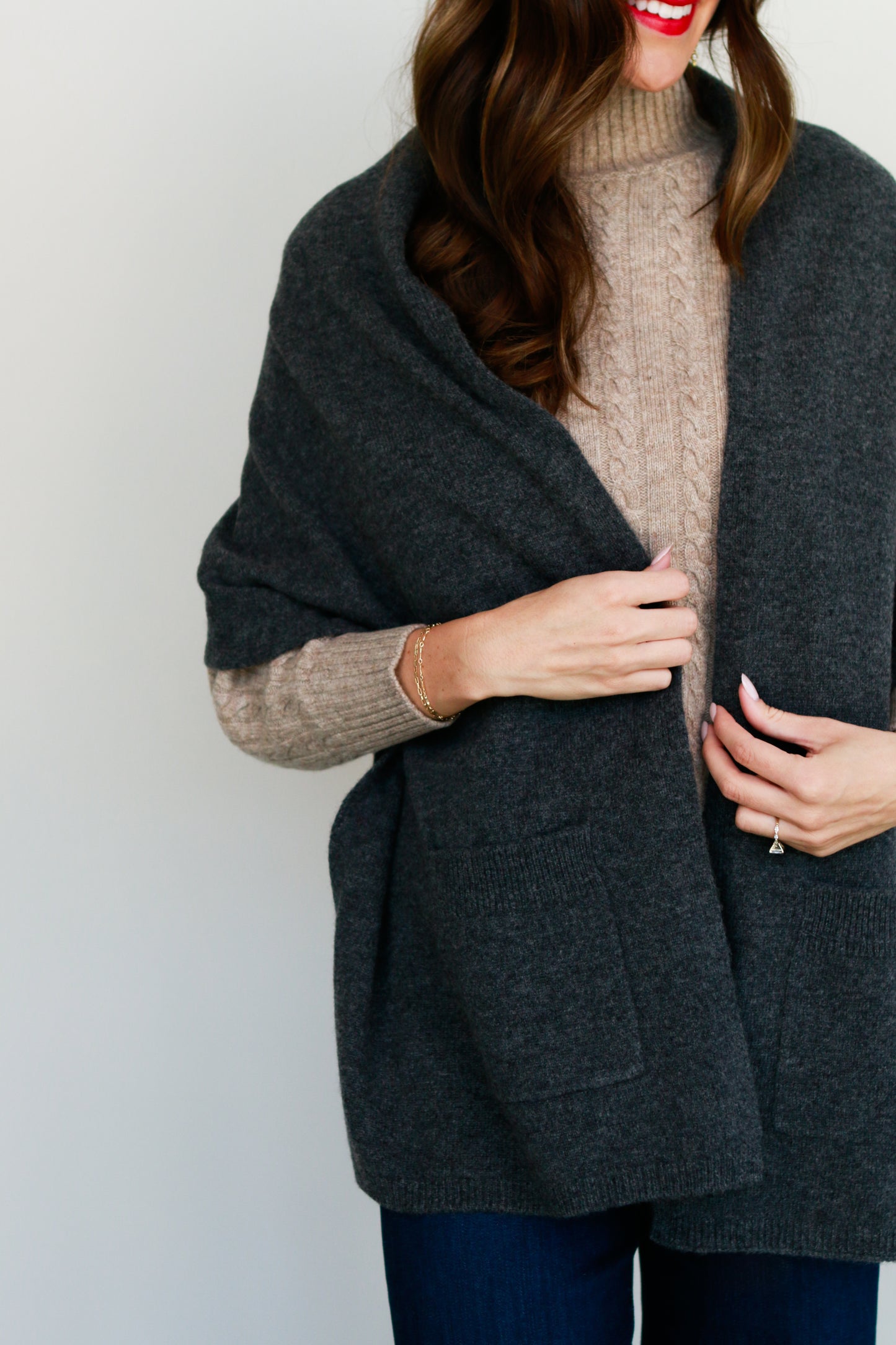 Wool Wrap in Charcoal