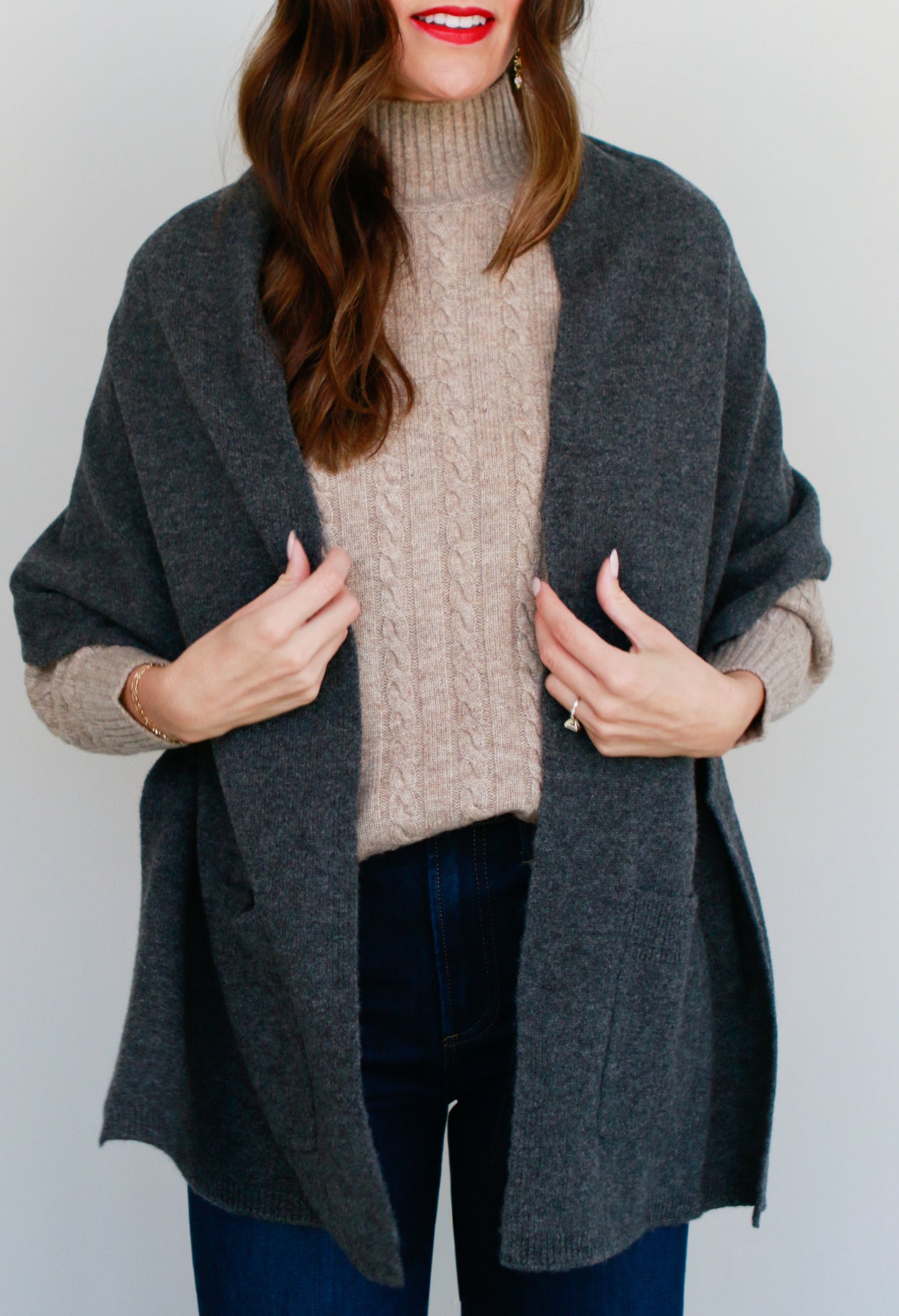 Wool Wrap in Charcoal