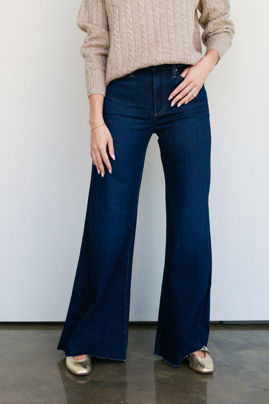 High Rise Wide Leg Dark Denim