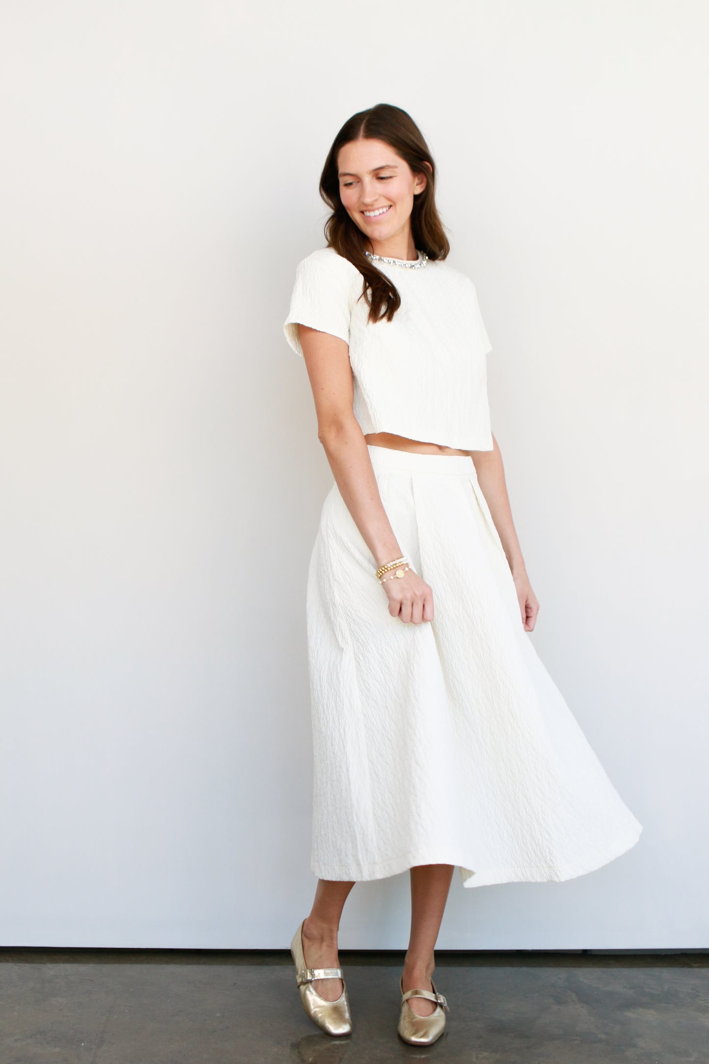 Jackie O Cream Skirt Set