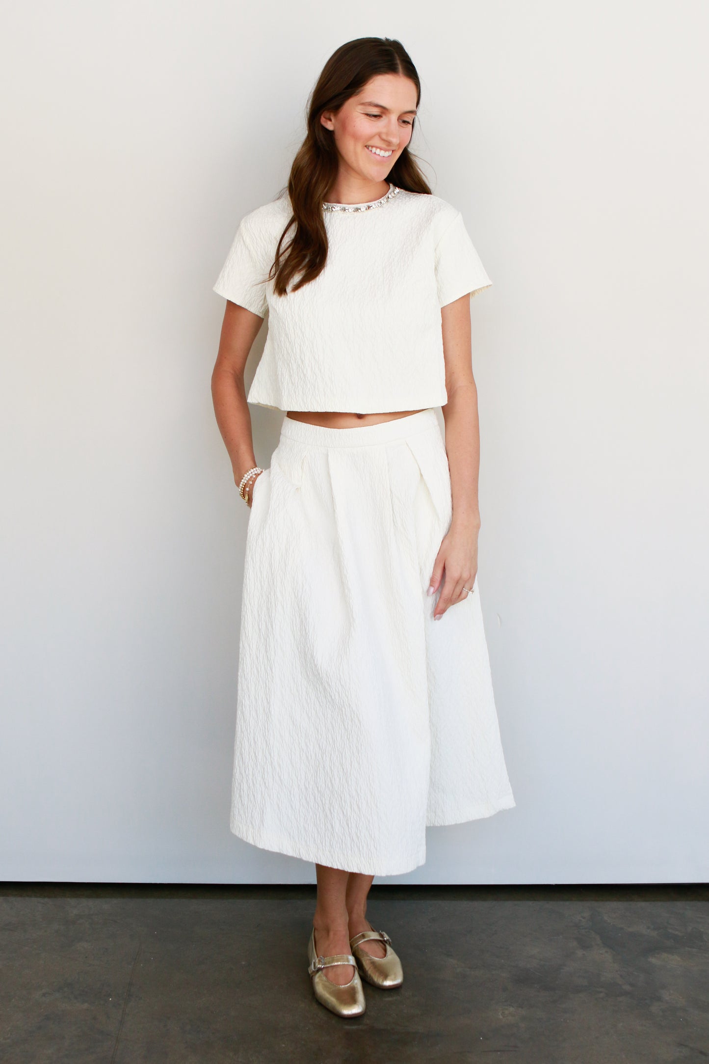 Jackie O Cream Skirt Set