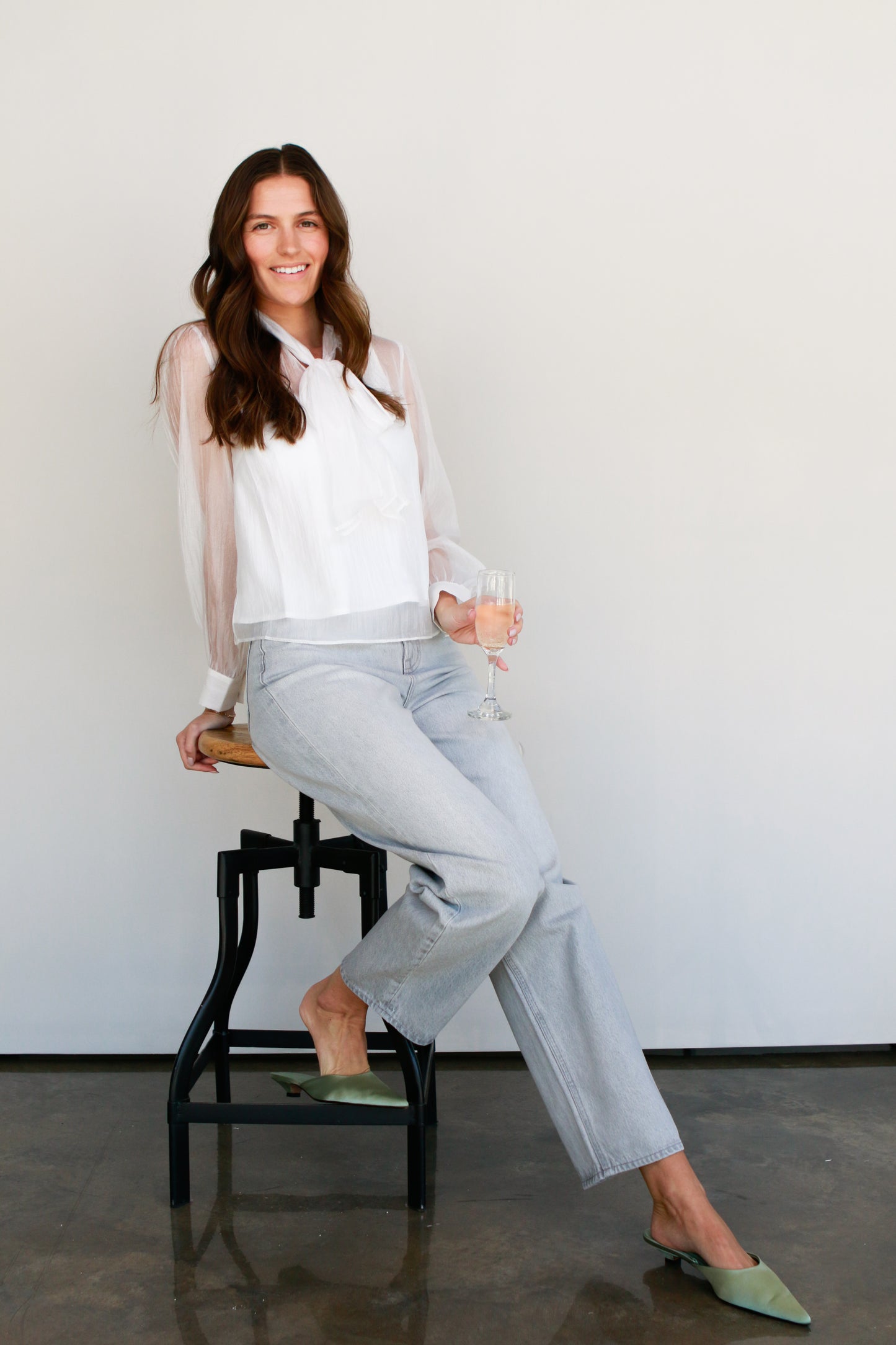 Sheer White Bow Blouse