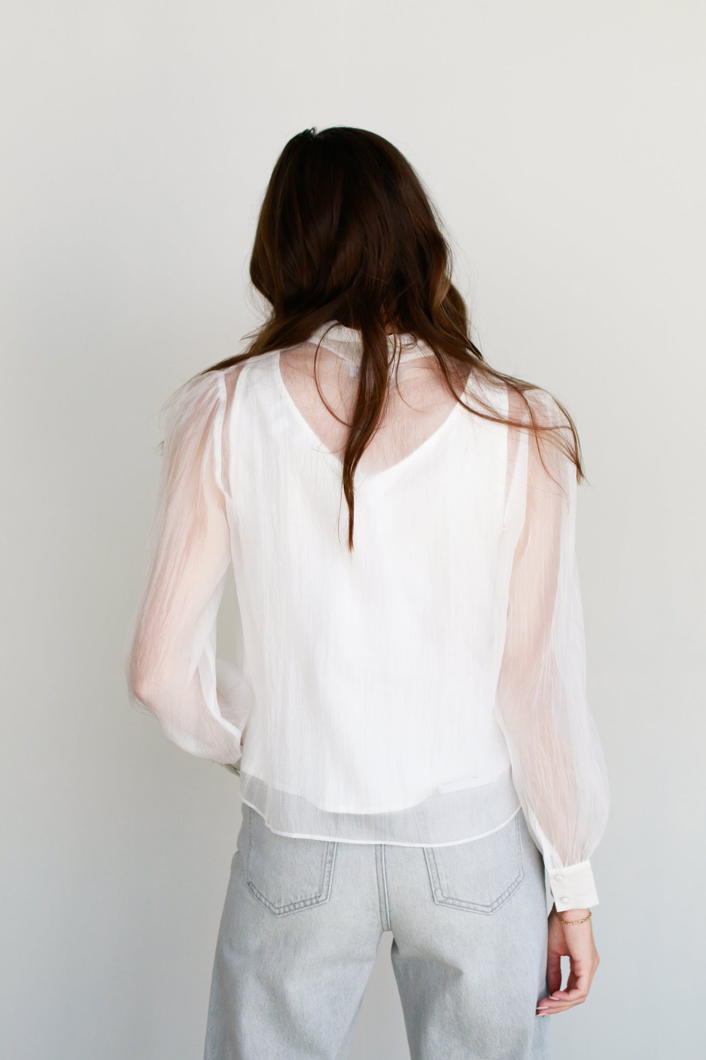 Sheer White Bow Blouse