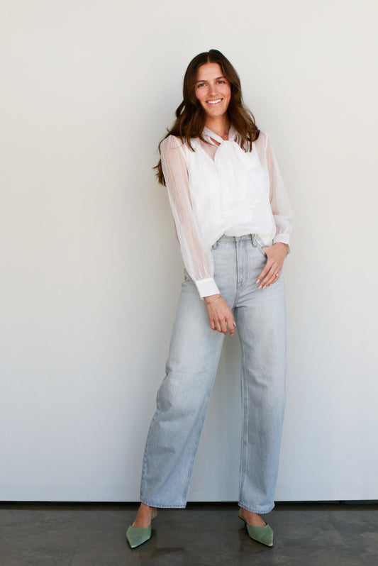 Gray Wash Barrel Jeans