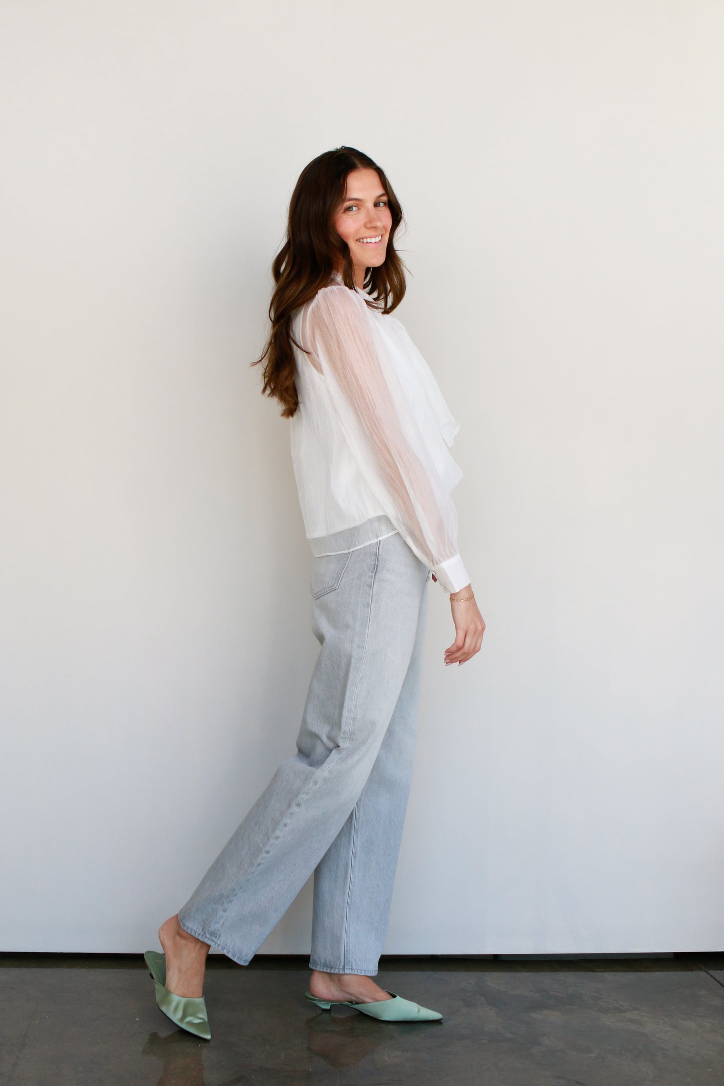 Sheer White Bow Blouse