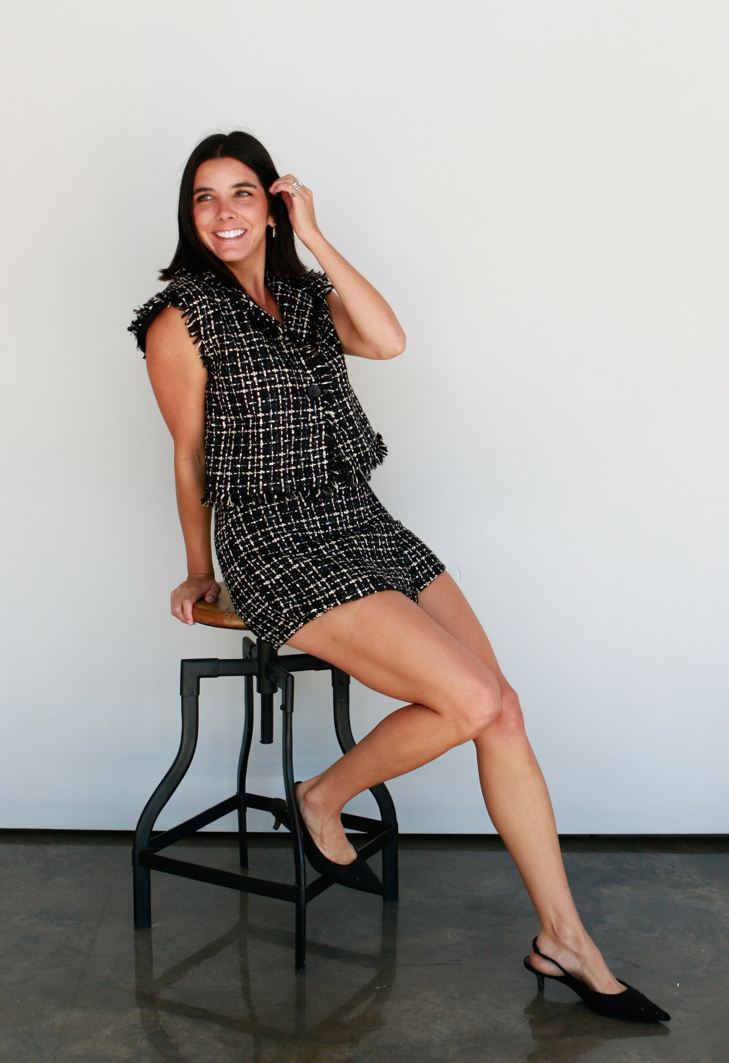 Black Tweed Vest
