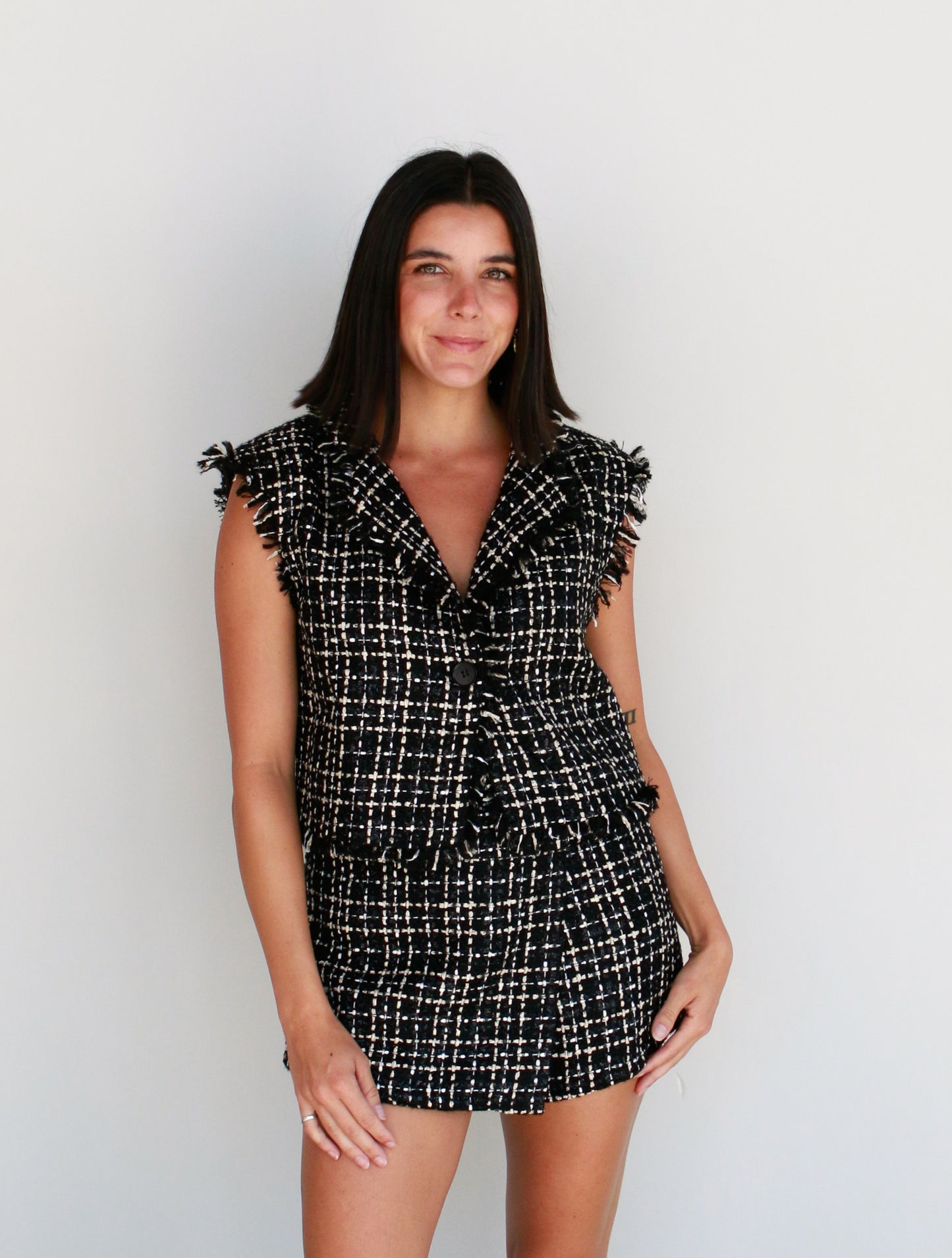 Black Tweed Vest