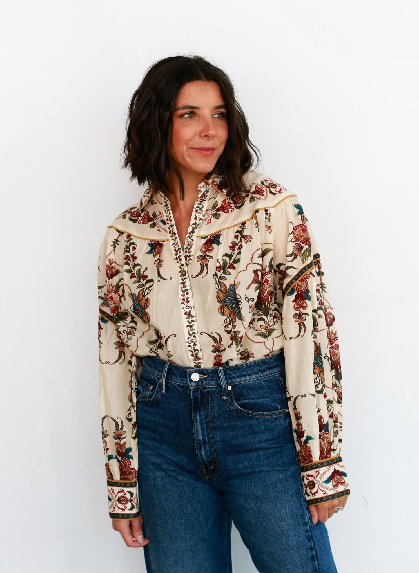 Majestic Hearts Cream Blouse