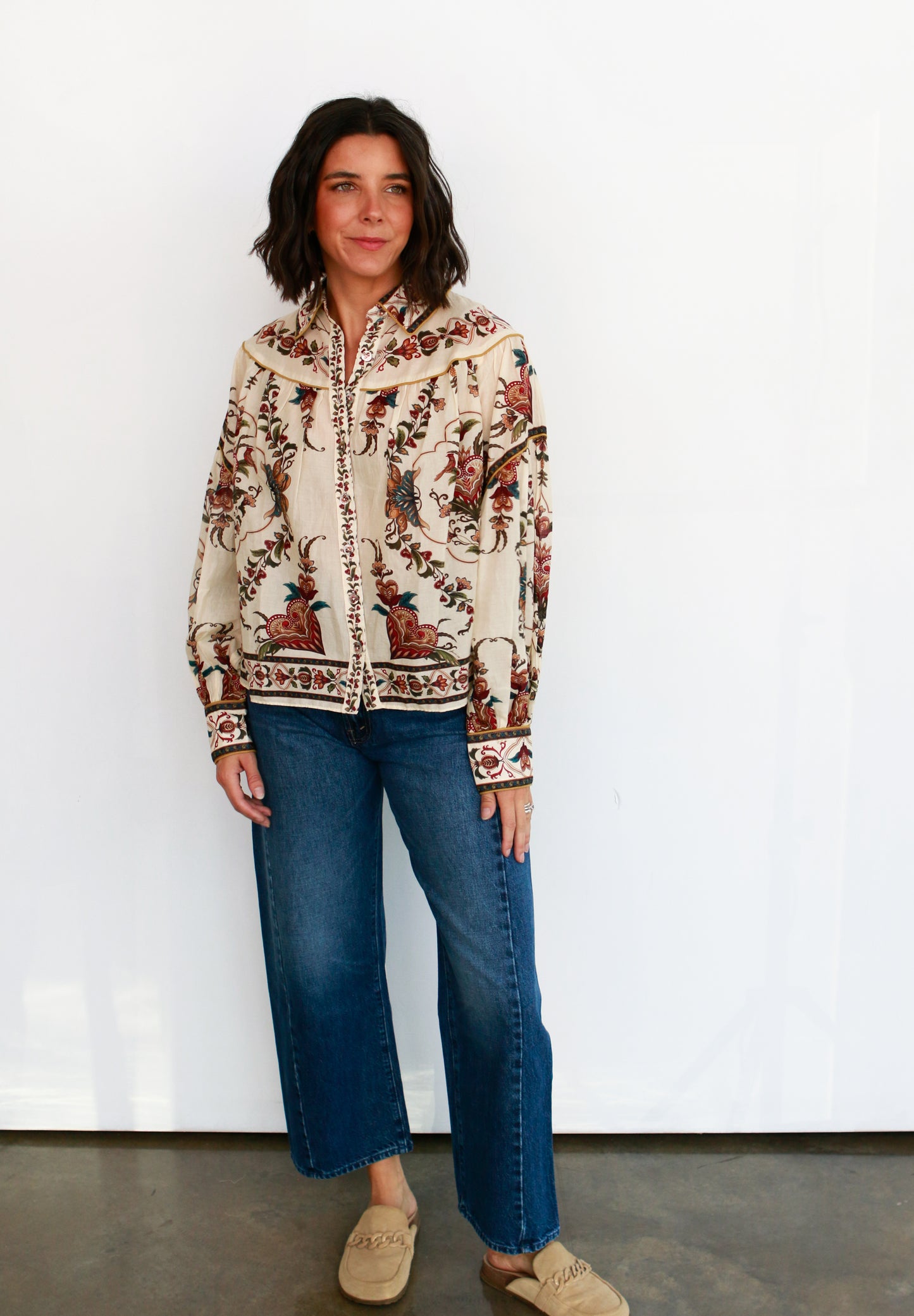 Majestic Hearts Cream Blouse