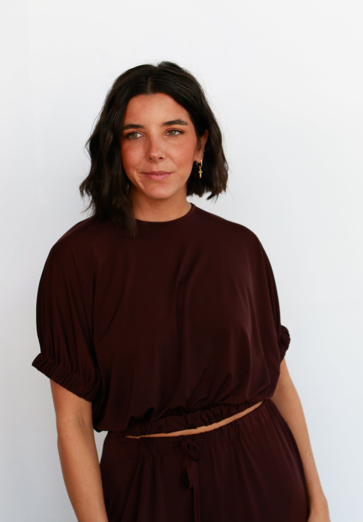 Capri Jersey Top in Chocolate