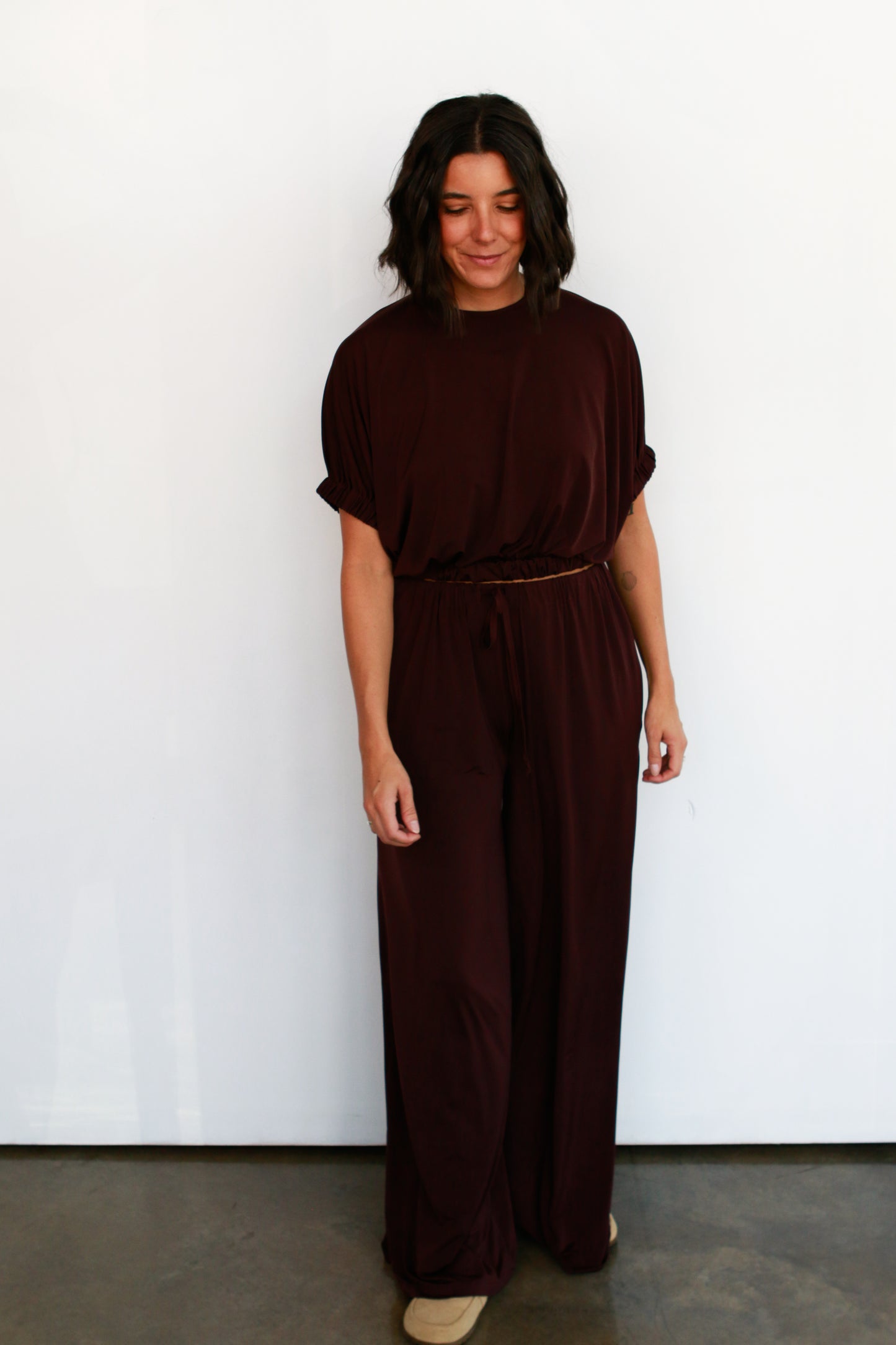 Capri Jersey Top in Chocolate