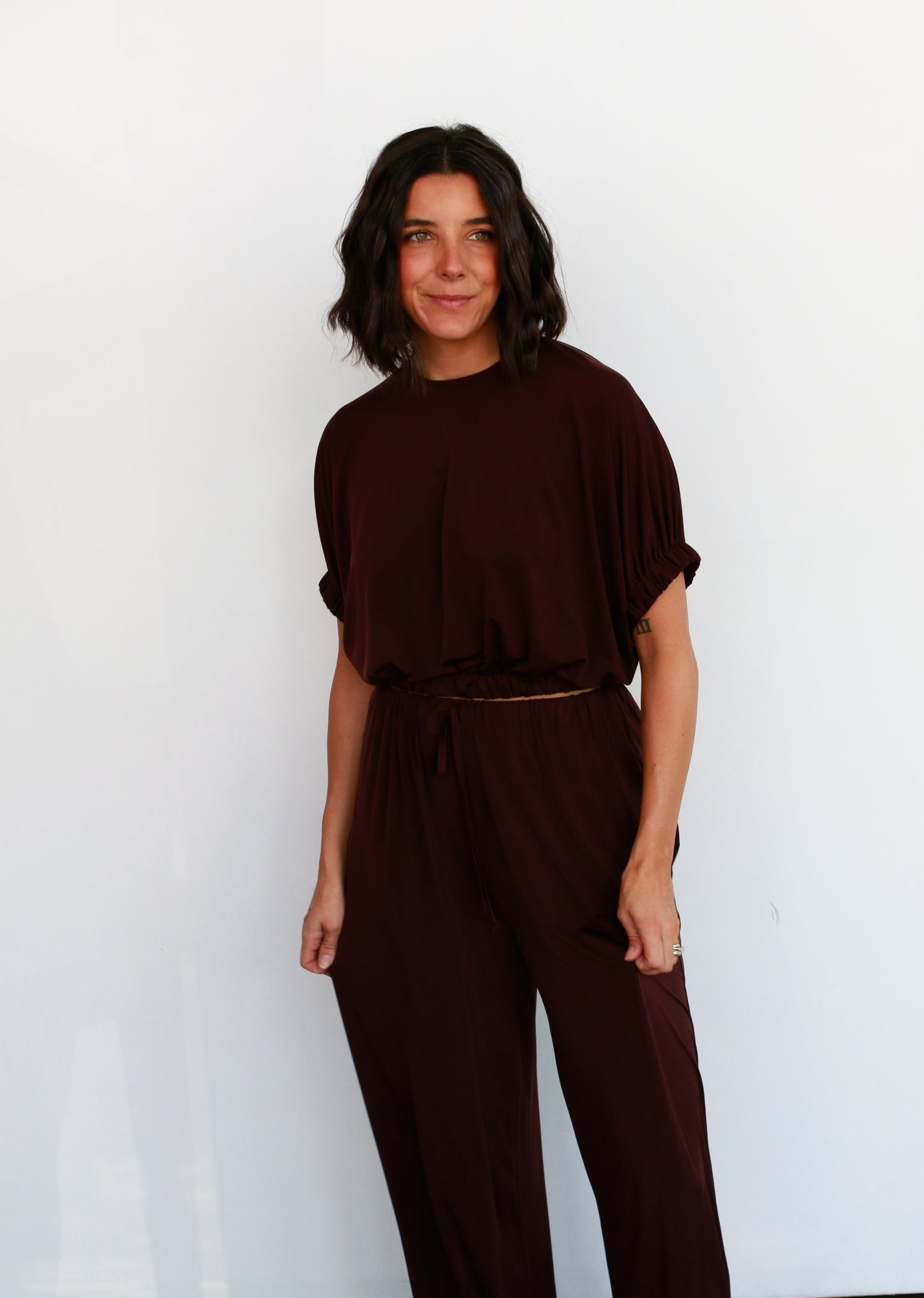 Capri Jersey Top in Chocolate