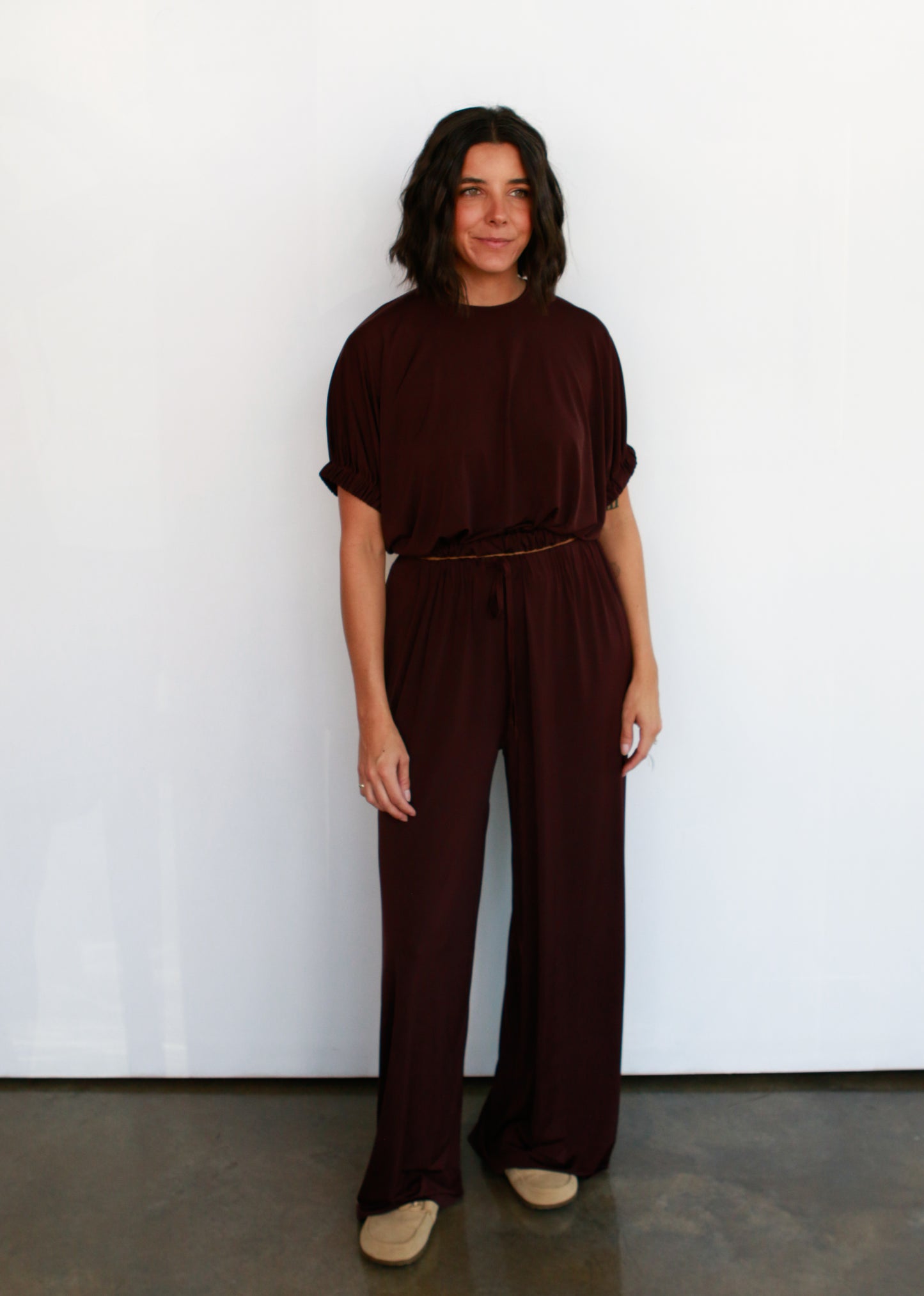 Capri Jersey Top in Chocolate