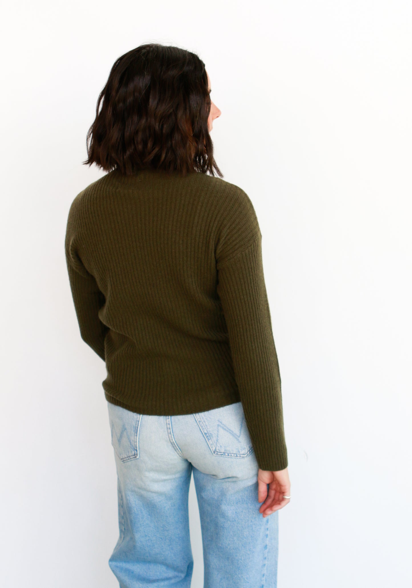 Brodie Olive Ruched Sweater
