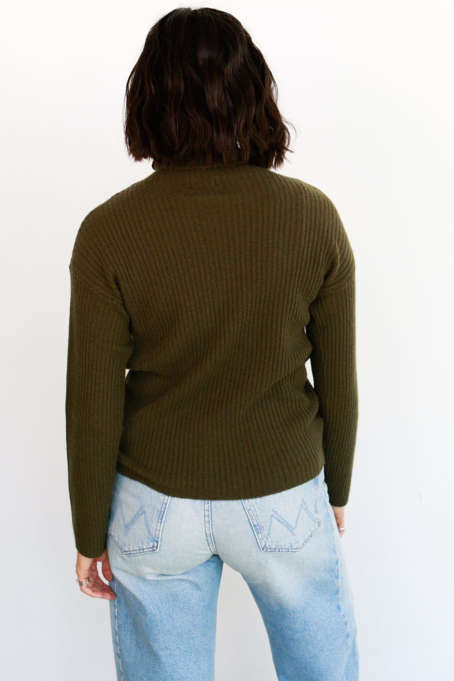 Brodie Olive Ruched Sweater