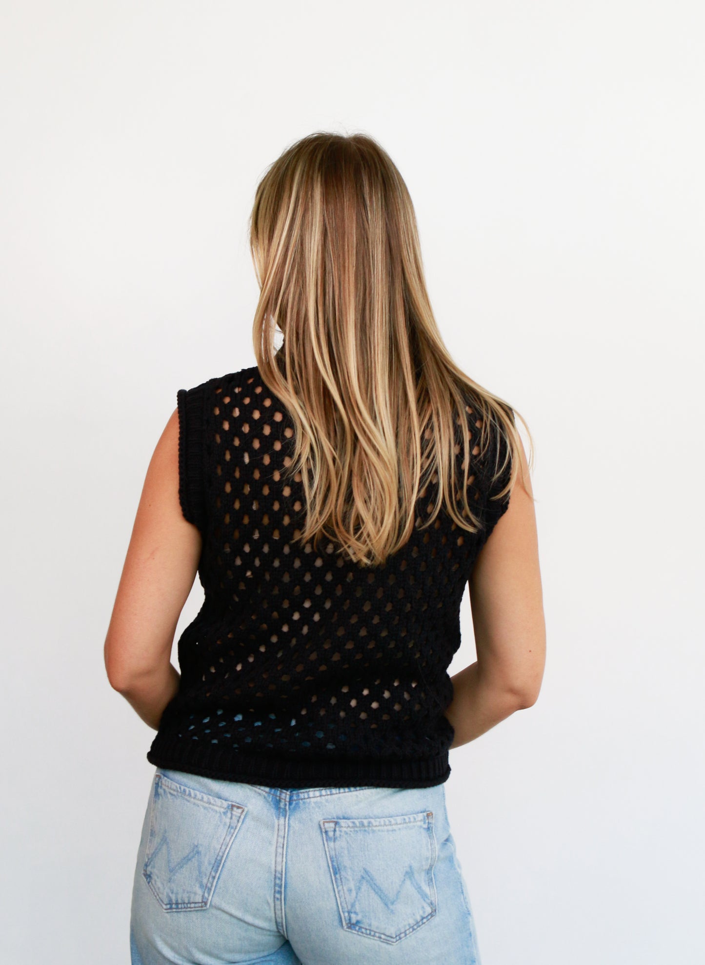 Elle Navy Woven Tank
