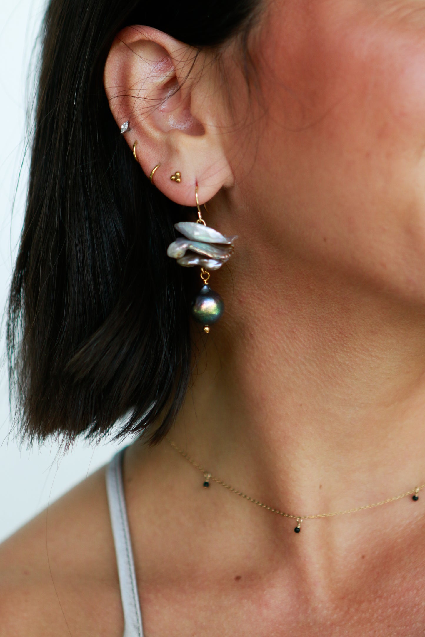 Grayson Pearl Disc Earrings