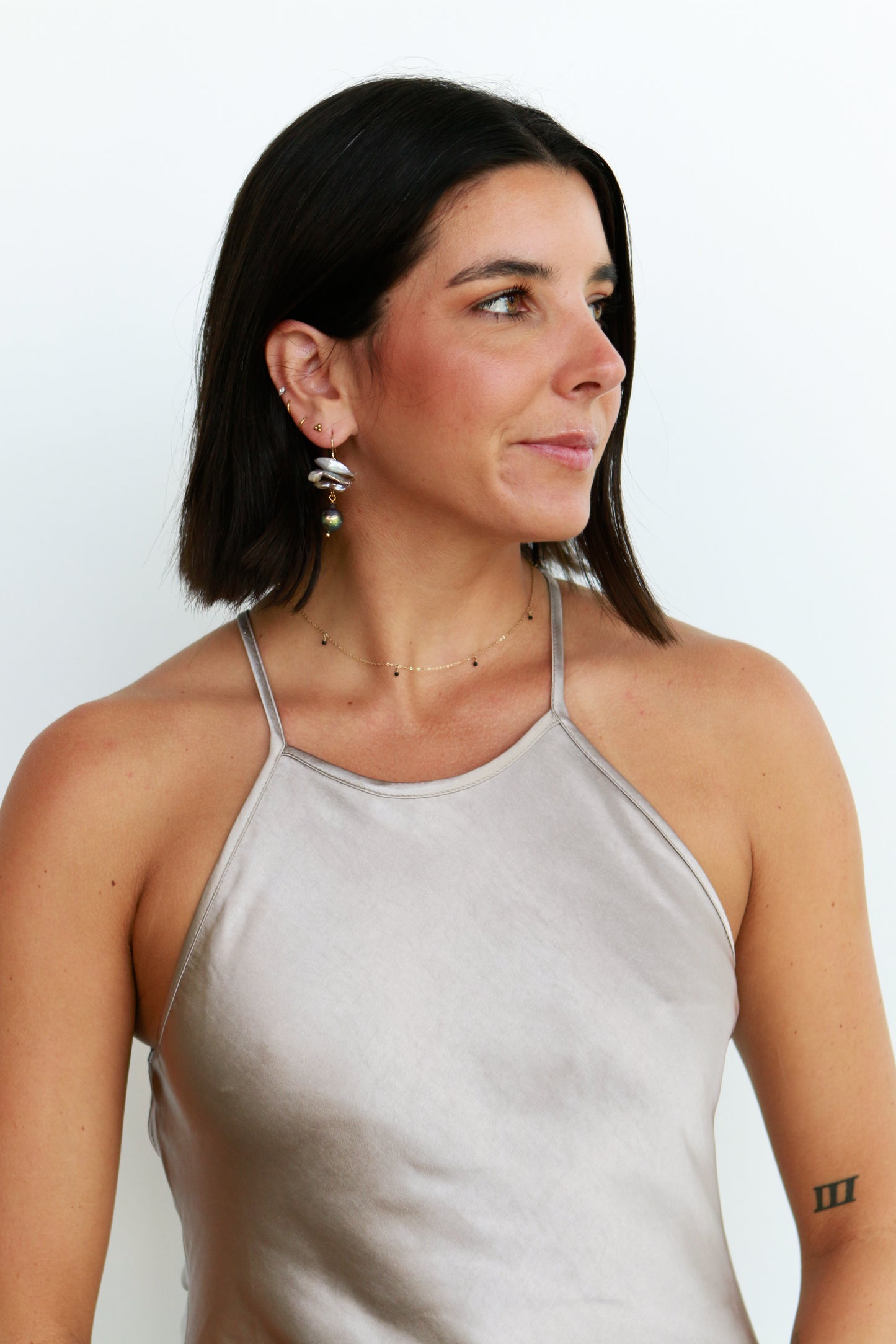 Grayson Pearl Disc Earrings