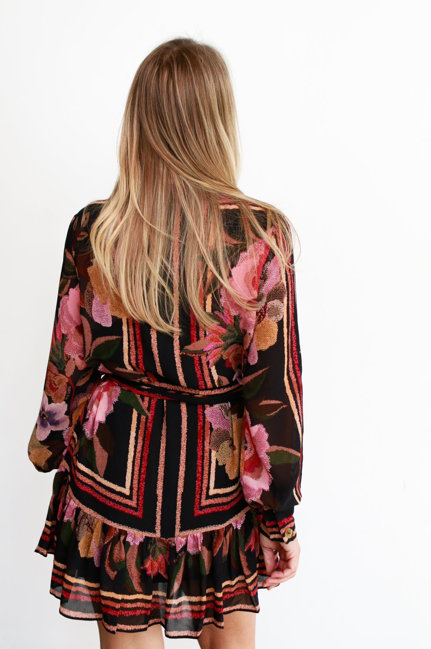 Chenille Flowers Mini Dress