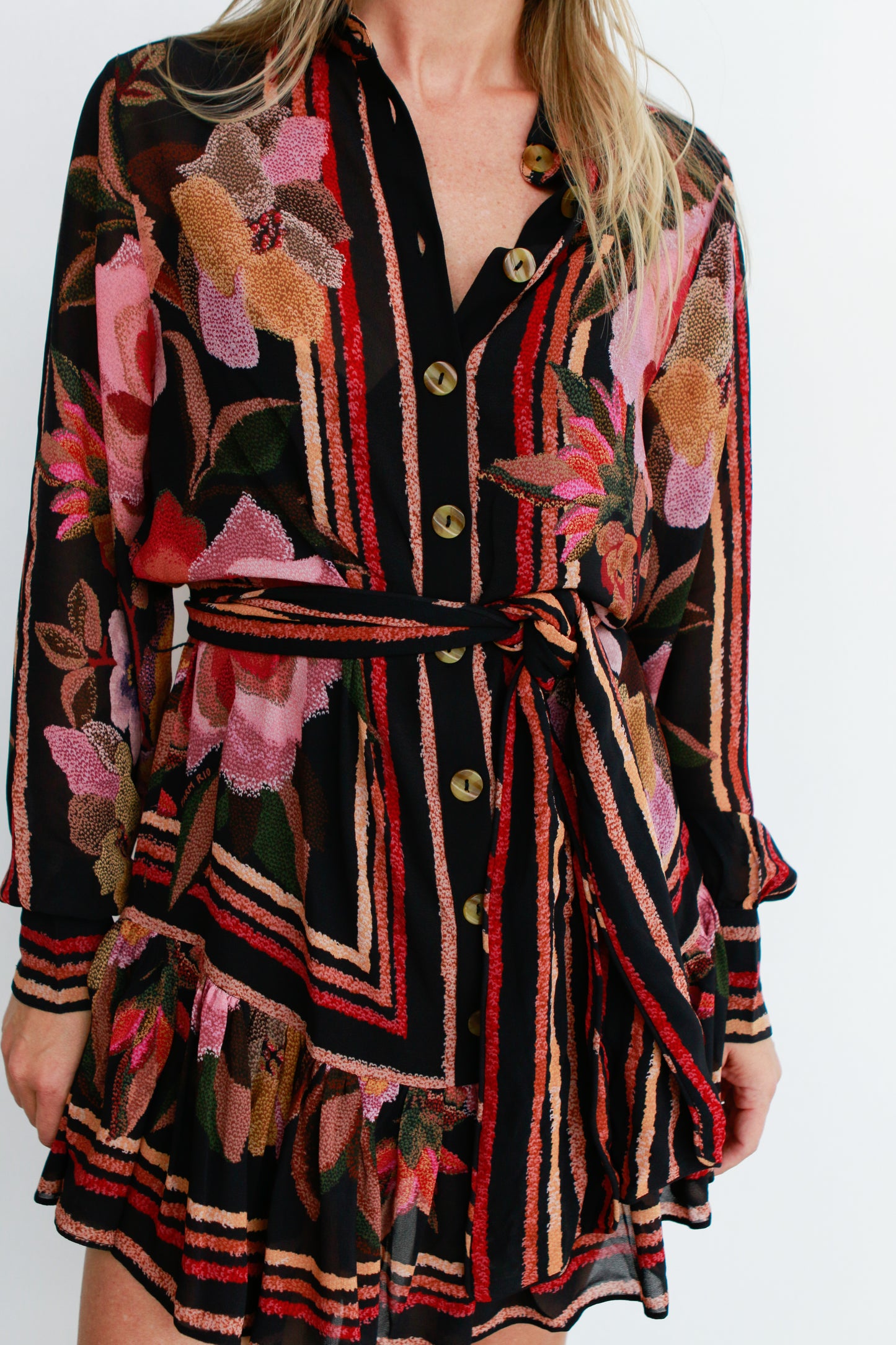 Chenille Flowers Mini Dress