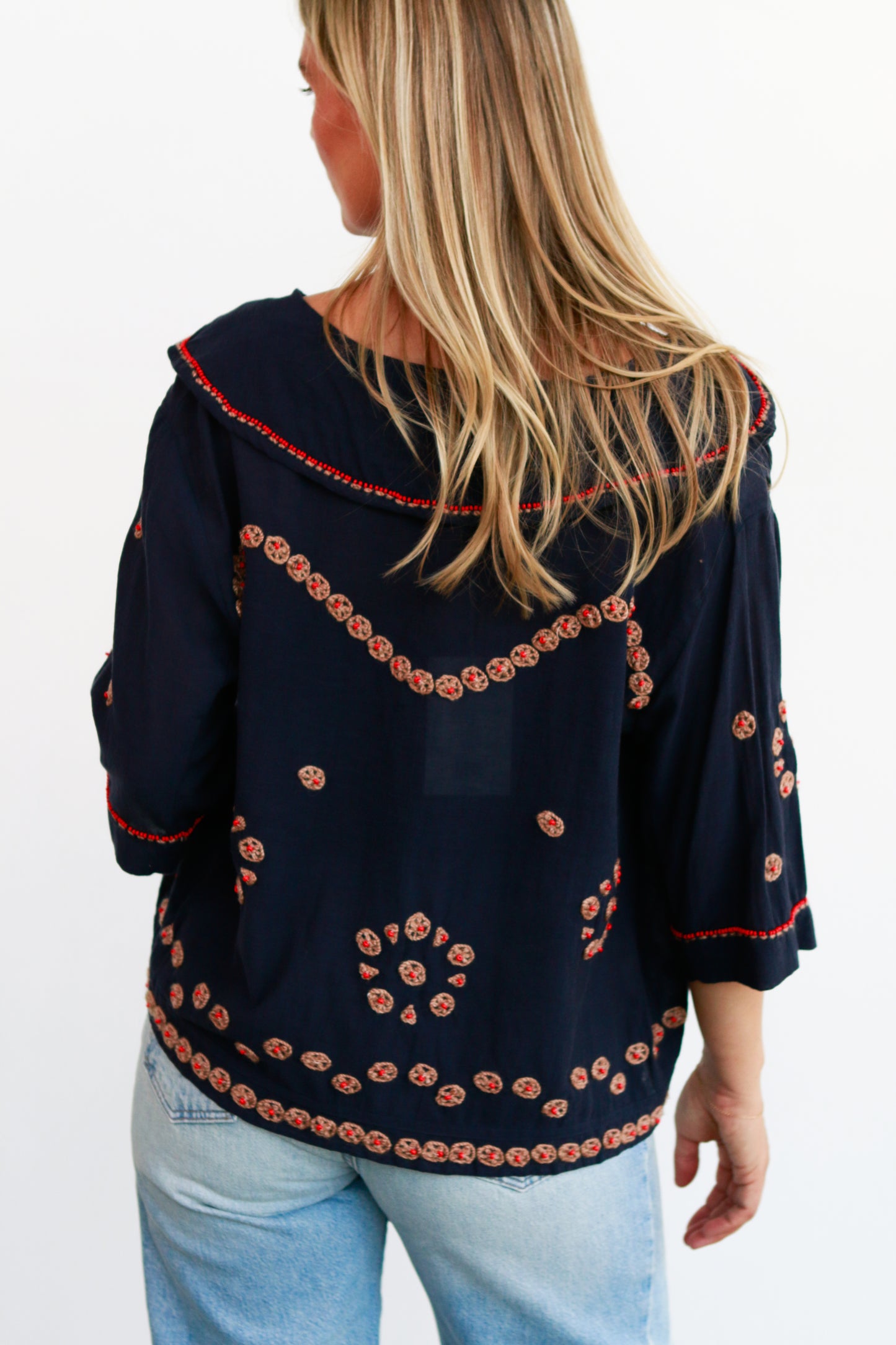 Beaded Vintage Sailor Top