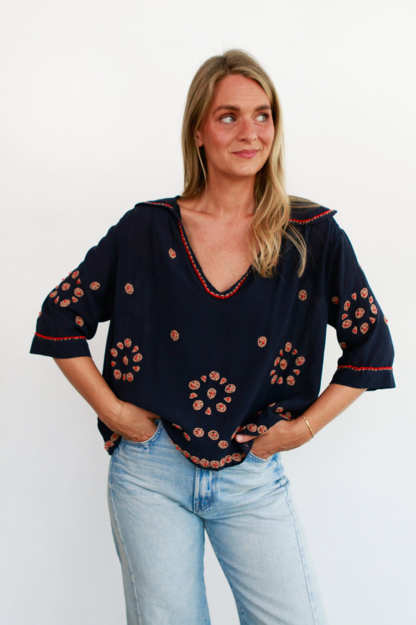 Beaded Vintage Sailor Top