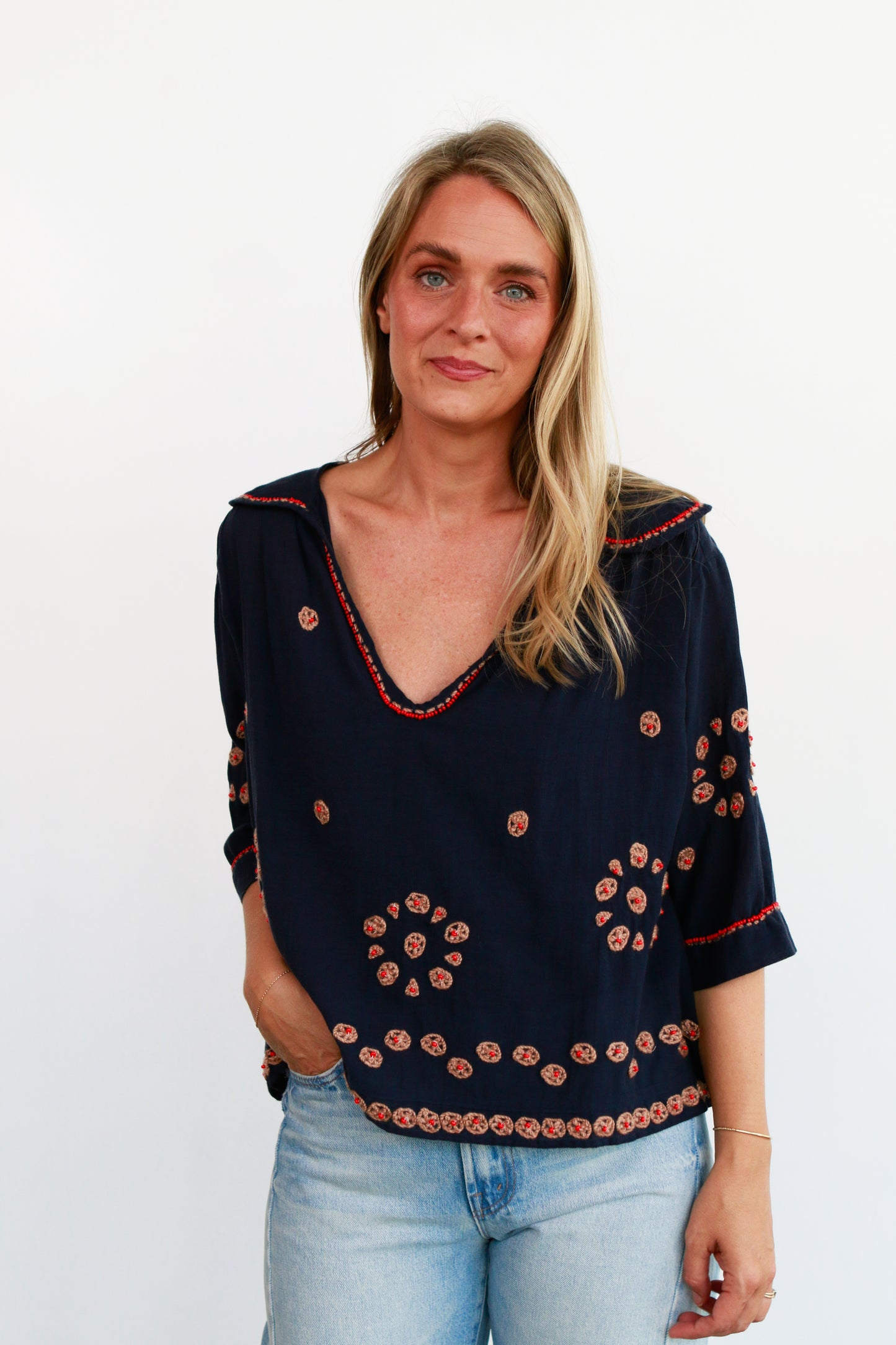 Beaded Vintage Sailor Top