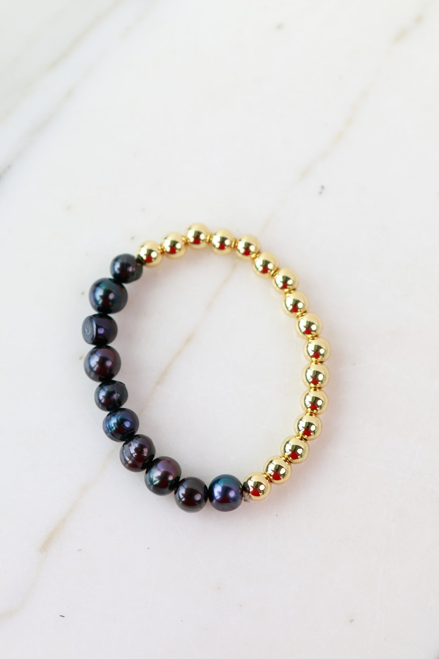 Peacock Pearl Stretch Bracelet