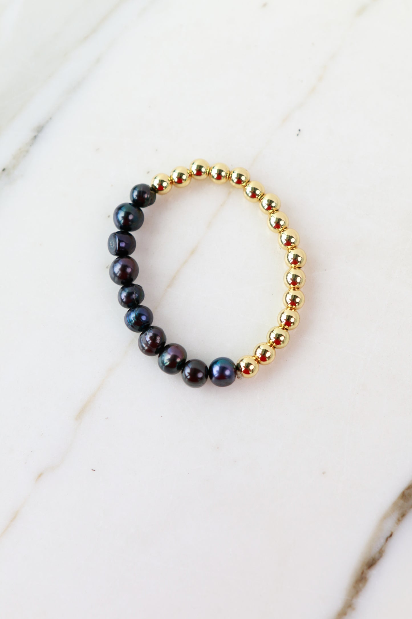 Peacock Pearl Stretch Bracelet