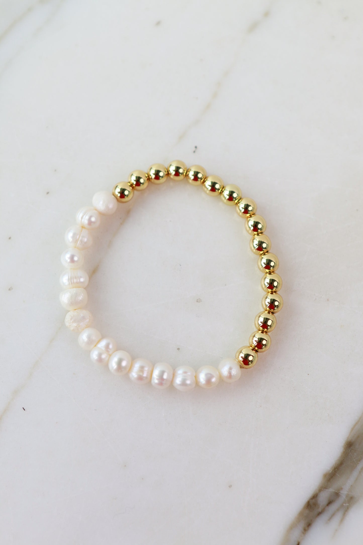 White Pearl Stretch Bracelet