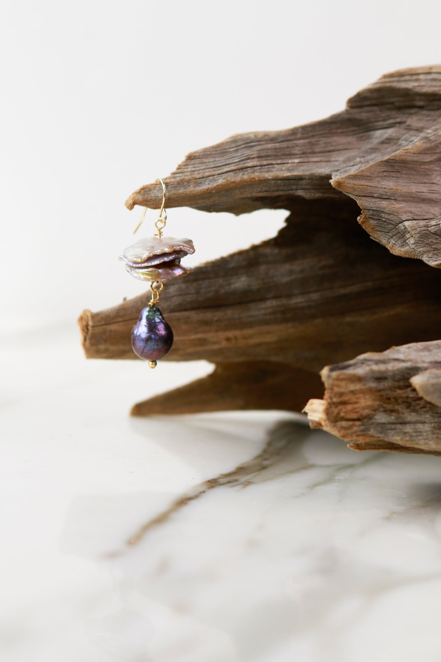 Grayson Pearl Disc Earrings