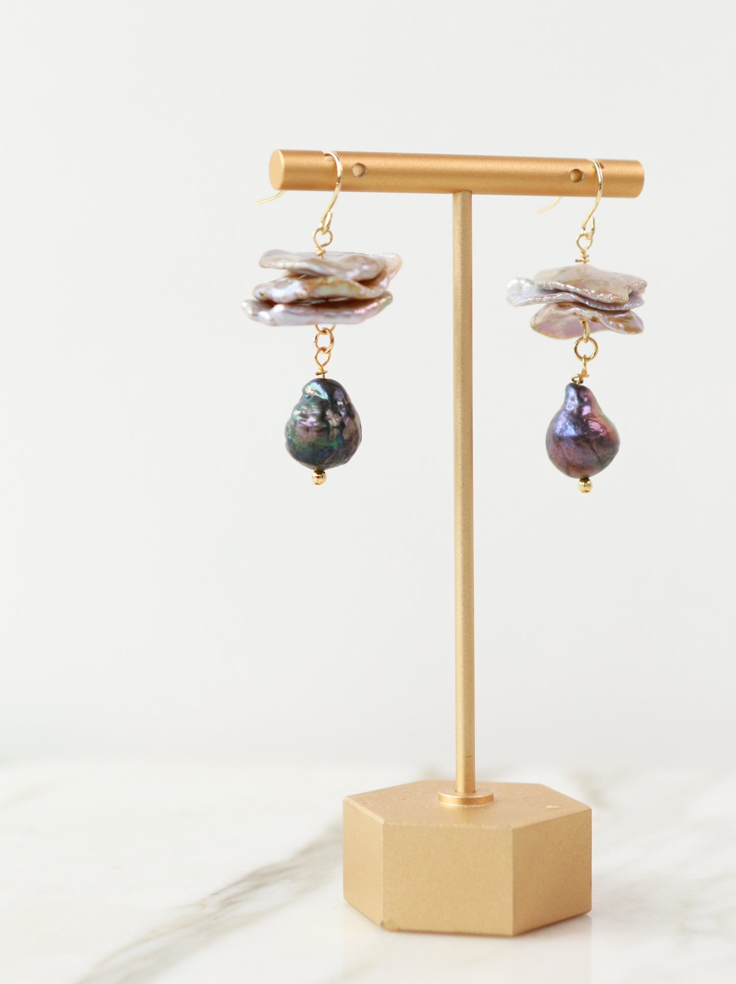Grayson Pearl Disc Earrings