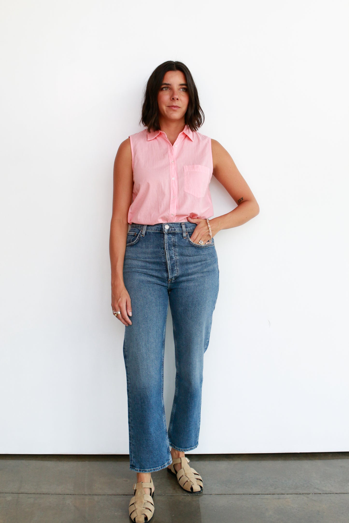 90's Pinch Waist Crop Jean