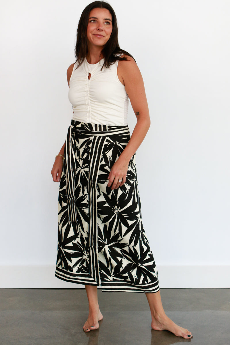 Mia Linen Wrap Skirt