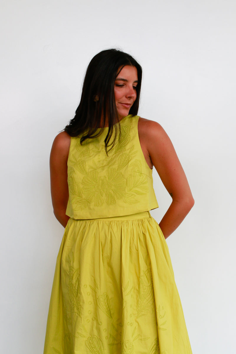Seville Lime Skirt Set