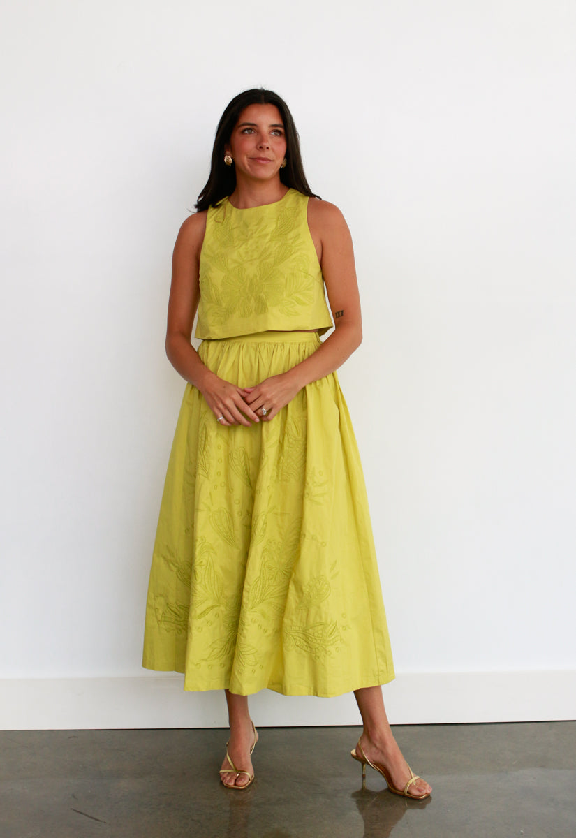 Seville Lime Skirt Set