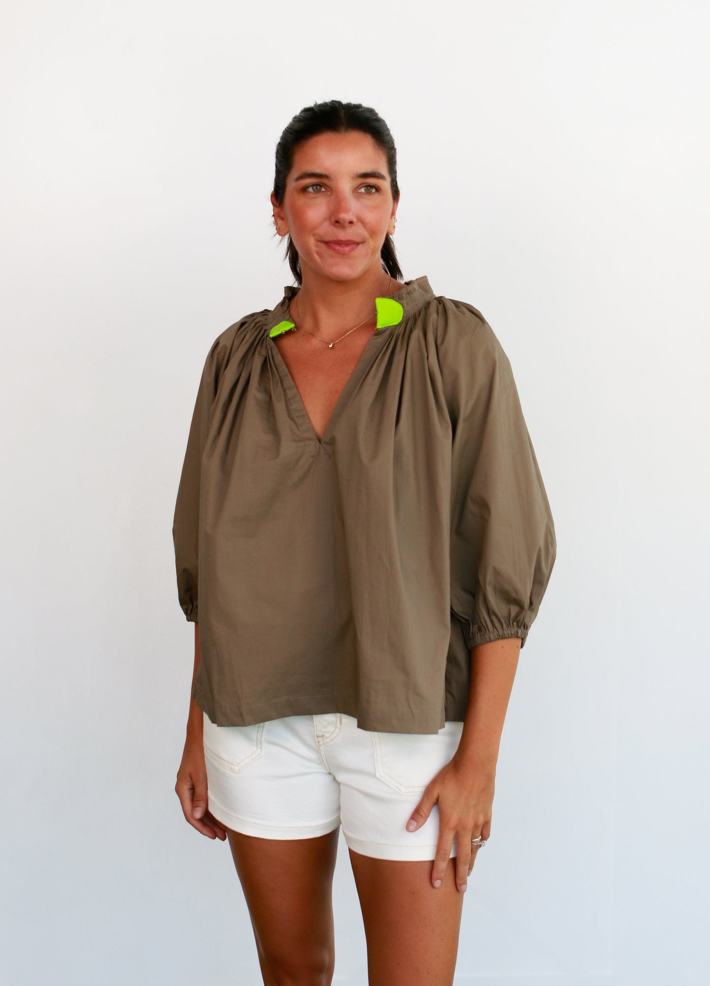 Camille Top in Taupe