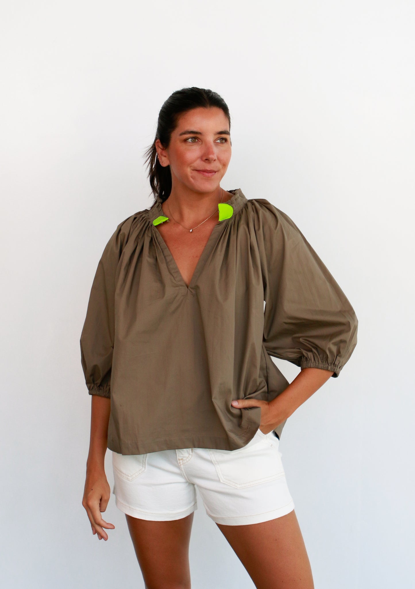 Camille Top in Taupe